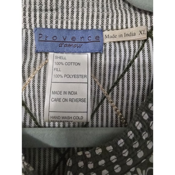 PROVENCE D'AMOUR xlarge REVERSIBLE Green FLORAL Quilted JACKET 100% Cotton - Picture 4 of 5